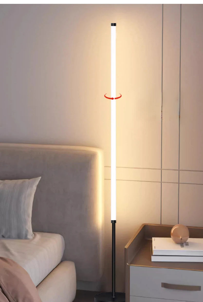 Living Room Dimmable Corner Floor Lamp Remote 100cm Stand Smart LED Mood Light for Bedroom Nordic Home Decor Interior Lighting